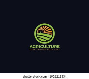 Logo Template Design Vector. Agriculture Logo Design, Icon, Sign or Symbol. leaf, farm, nature, ecology, Design Concept, Creative Symbol, Icon