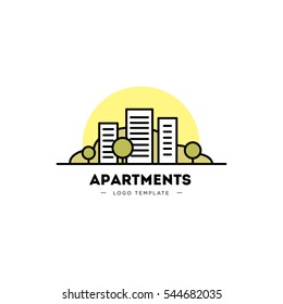 Logo Template Design Vector label , badge for your logo,  apartment complex logo,  simple house symbol