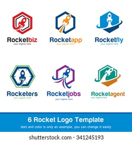 Logo Template Design Vector. Rocket Logo, Icon, Sign or Symbol.