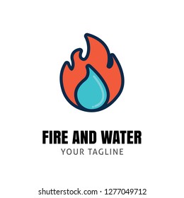 logo template designs for fire and water