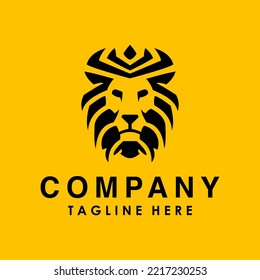 Logo template designs. Vector face of a lion combining with egyptian style.