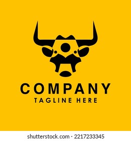 Logo template designs. Vector face of a bull.