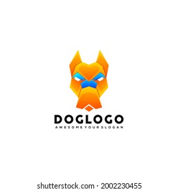 Logo template of dog mask gradient colorful style 