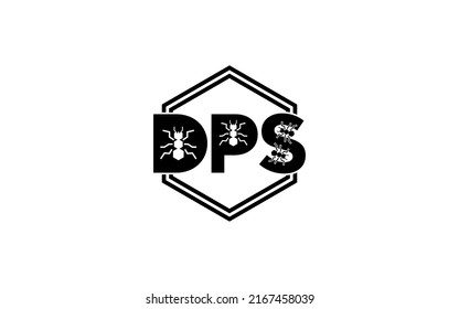 Logo template DPS with the image of the ant in circle for pest control company