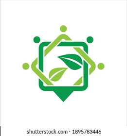 logo template for eco community. vector art.