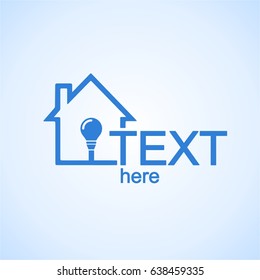 Logo template. Electricity in the house.