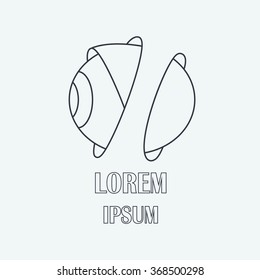 Logo template Eye. Vector  abstract icon, logo for your company. contour Plot