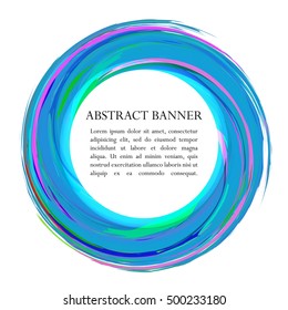 Logo template, fashion, abstraction, vector background in trendy flat style with copy space for your text and artistic blots and stains