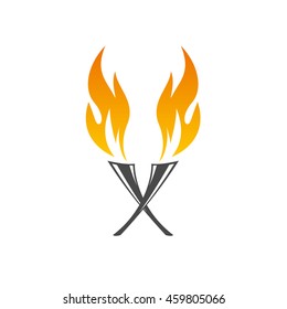 logo template fire. Vector illustration of a flame