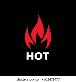 logo template fire. Vector illustration of a flame