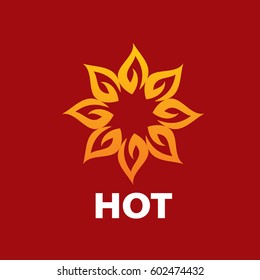 logo template fire. Vector illustration of a flame