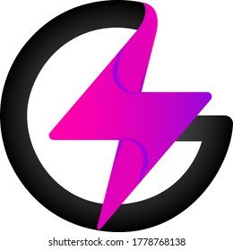 Plantilla de logotipo con flash y letra G. Ilustración vectorial. Perfecto para la energía y la empresa eléctrica.