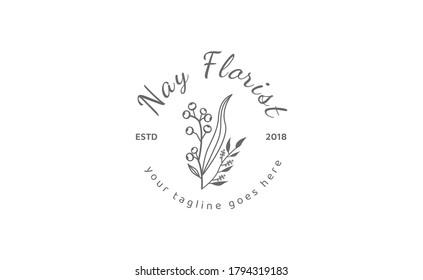 Logo-Vorlage für floristische Logo-Inspiration, geeignet für Boutique, Spa, Salon, Schönheit, botanische, 
und kosmetischen