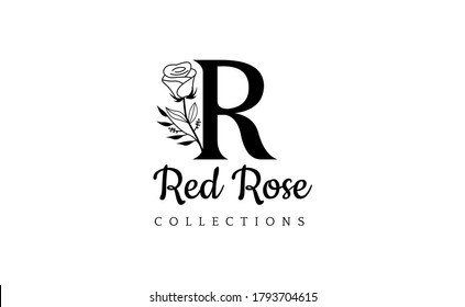logo template for florist. rose flower logo inspiration suitable for boutique, spa, salon, beauty, botanical, florist and cosmetic. vector illustration