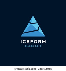 The logo template in the form of ice pyramids. Suitable for many types of businesses