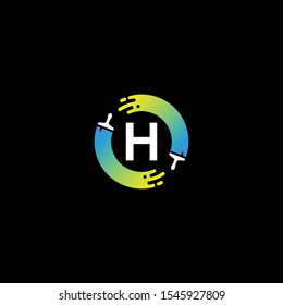 logo template in the form of paint brush strokes, the logo letter A with a circle shape paint style