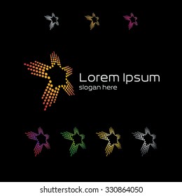 The logo template in the form of a star point. Suitable for many types of businesses.