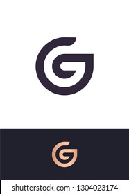 Logo template with G letter with hidden B