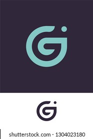 Logo template with G letter with hidden B