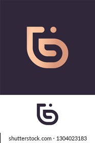 Logo template with G letter with hidden B