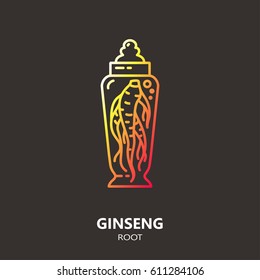 Logo template - ginseng root. EPS 10 Isolated object.