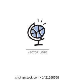 Logo Template. Globus icon with simple text.