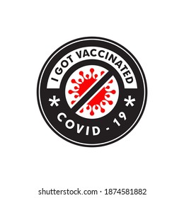 Logo Template Of I Got Vaccinated Covid-19