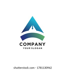 logo template with gradient modern concept letter art