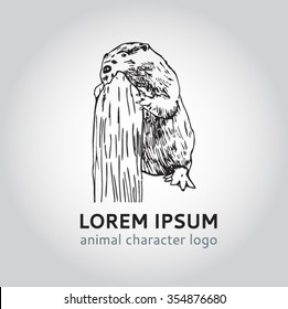 Logo template graphic picture beaver