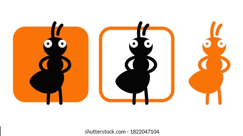 Logo template. A graphic representation of a confident termite. Vector image for logo or illustrations.