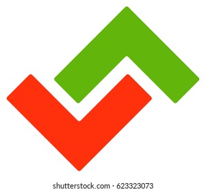 Logo template with green and red arrows up and down