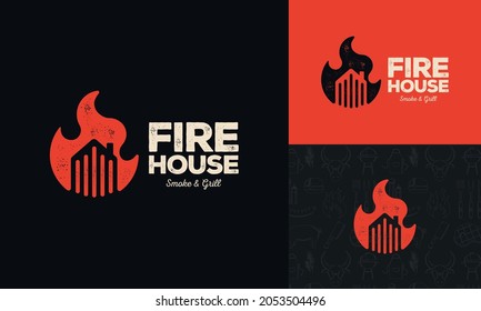 logo template for grill and BBQ restaurant