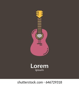 Logo template - guitar. EPS 10 Isolated object