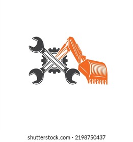 Logo Template For Heavy Equipment Repair Service.