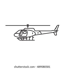 Logo template helicopter vector linear illustration. Helicopter logo