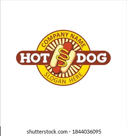 Logo template for Hot dog outlet. Vector art.