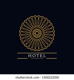 
Logo template hotel, luxury and elegant logo monogram. Retro vintage, label, badge. Company, brand, branding, corporate, identity, logotype. Clean and modern style