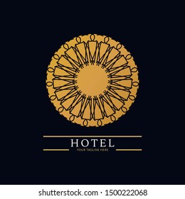 
Logo template hotel, luxury and elegant logo monogram. Retro vintage, label, badge. Company, brand, branding, corporate, identity, logotype. Clean and modern style
