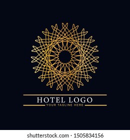 Logo template hotel, luxury and elegant logo monogram. Retro vintage, label, badge. Company, brand, branding, corporate, identity, logotype. Clean and modern style