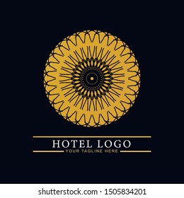 Logo template hotel, luxury and elegant logo monogram. Retro vintage, label, badge. Company, brand, branding, corporate, identity, logotype. Clean and modern style