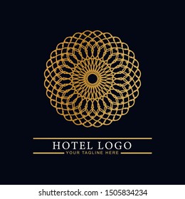 Logo template hotel, luxury and elegant logo monogram. Retro vintage, label, badge. Company, brand, branding, corporate, identity, logotype. Clean and modern style