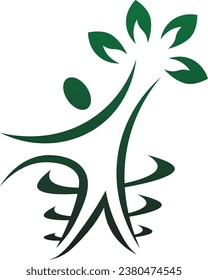 Logo template of human green. premium symbol quality.	
