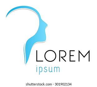 Logo template, a human head logotype, AI, robotics, coaching, medicine, mental health, vector