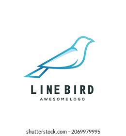 Logo Template Hummingbird Gradient Line Art Colorful Logo