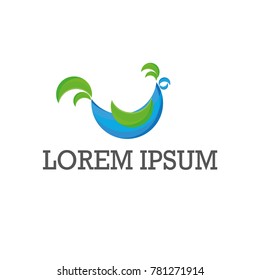 Logo template icon - crescent rooster shape