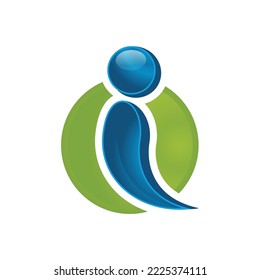 i logo template icon initial