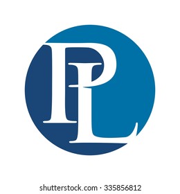 logo template and icon. logotype letter P and L.