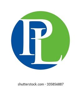 logo template and icon. logotype letter P and L.