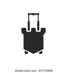 Logo template or icon of luggage made in form of the castle