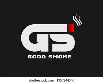 Logo Template Illustration of font and cigarettes